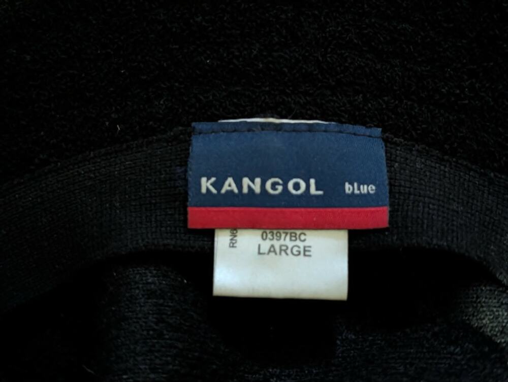 Vintage Kangol Bermuda Casual Bucket Hat - Black Textured Style - Large